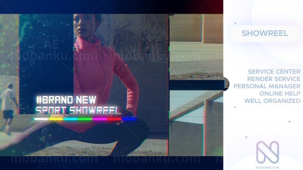 故障效果体育运动视频展示AE模板