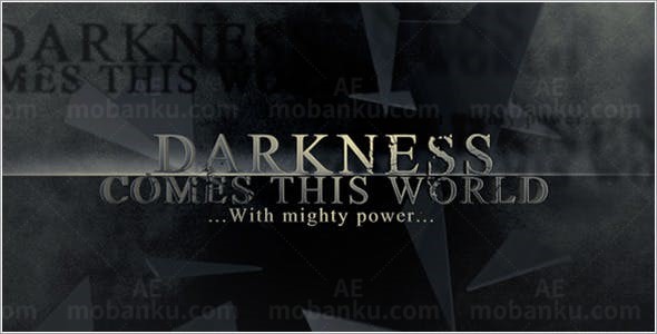 夜幕降临粒子破碎文字电影预告片头AE模板