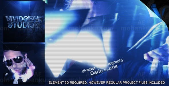 蓝色调微电影预告片头AE模板