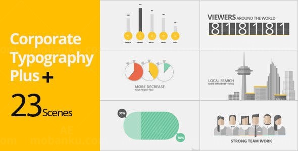 商务类公司介绍宣传图表动画AE模板