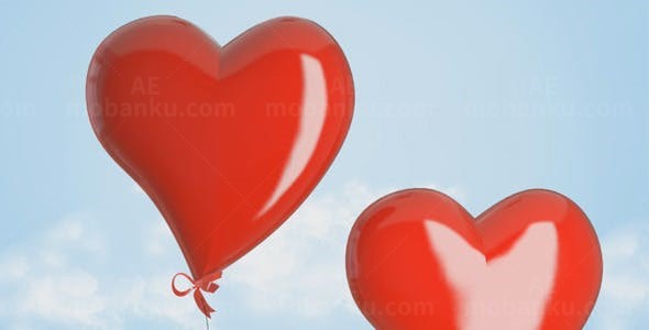 心形气球婚庆情人节AE模板
