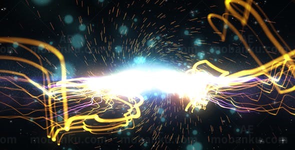 粒子会聚爆炸LOGO展示AE模板