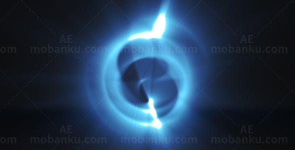 多色光圈旋转LOGO展示AE模板