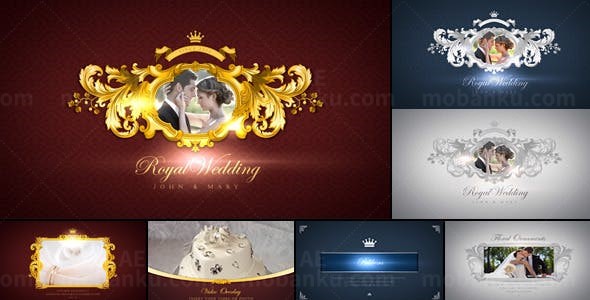 复古效果皇家婚礼AE模板