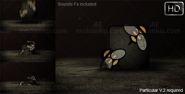 崩溃破碎的LOGO动态展示AE模板