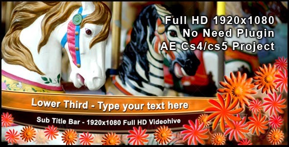 花装饰字幕文字条AE模板