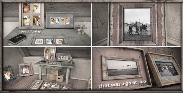 旧相框展示婚礼AE模板