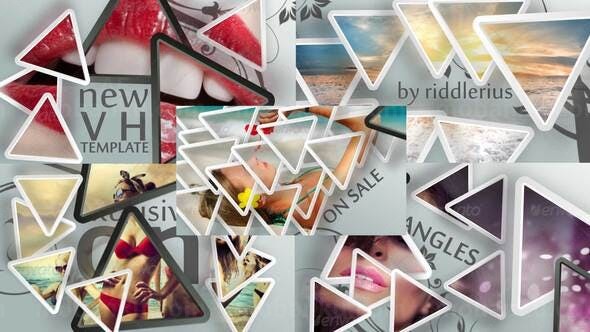 动态三角形遮罩时装秀宣传AE模板