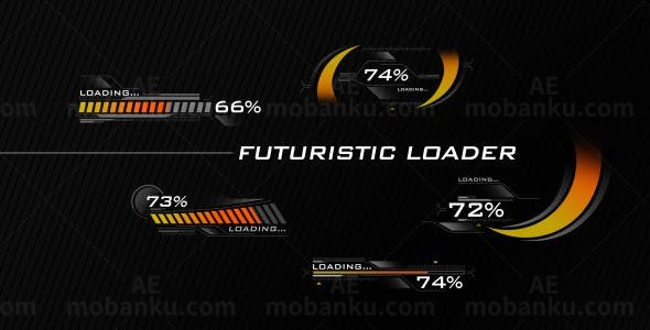 加载进度条显示动画AE模板
