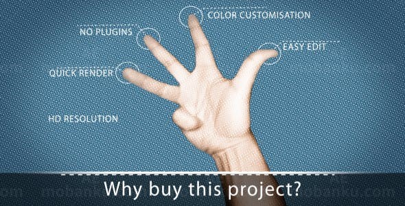 手指展示LOGO介绍AE模板