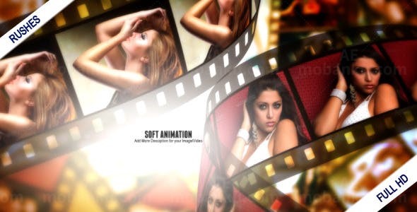 电影胶片风格相片展示AE模板