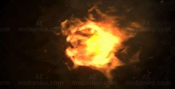 火球燃烧LOGO展示演绎AE模板