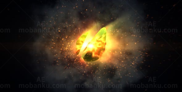 旋转火焰LOGO展示演绎AE模板