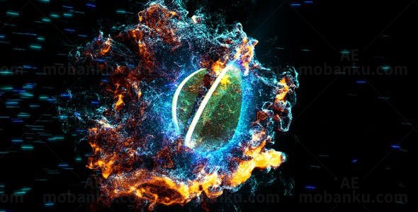 火焰粒子动画LOGO展示AE模板