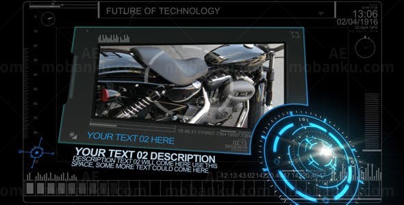 科技感未来派风格视频展示AE模板