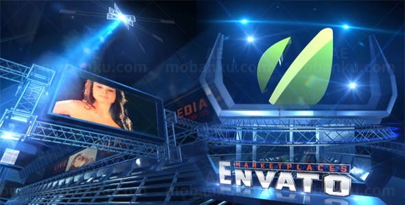 震撼3D空间大屏显示LOGO演绎AE模板