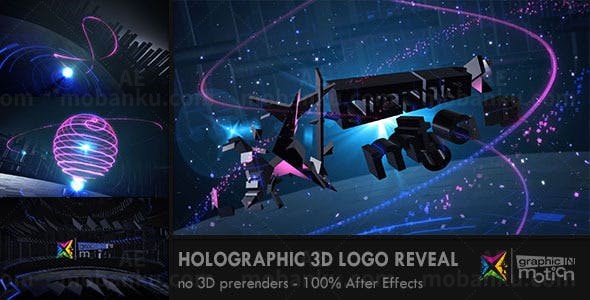 全息三维空间LOGO演绎AE模板