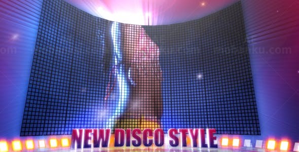 红色星空背景球面大屏显示器幻灯片AE模板