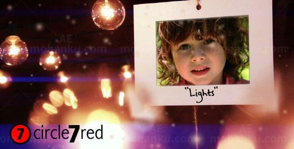 灯光下相片展示AE模板