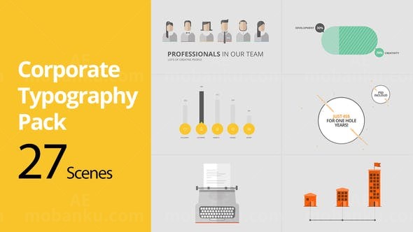 互联网图表动画企业公司包装AE模板