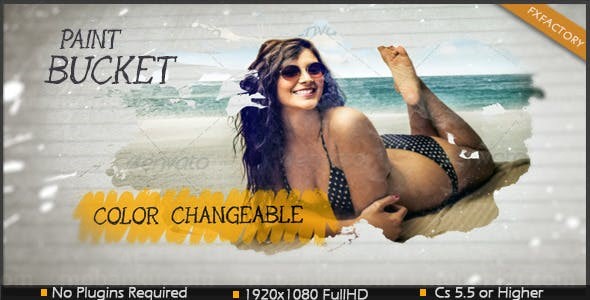 油漆喷溅风格相片展示AE模板