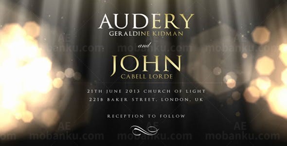 金色粒子装饰婚庆AE模板