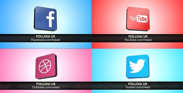 社交网络LOGO演绎AE模板