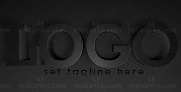 黑色背景简洁标志突出浮光掠影效果AE模板