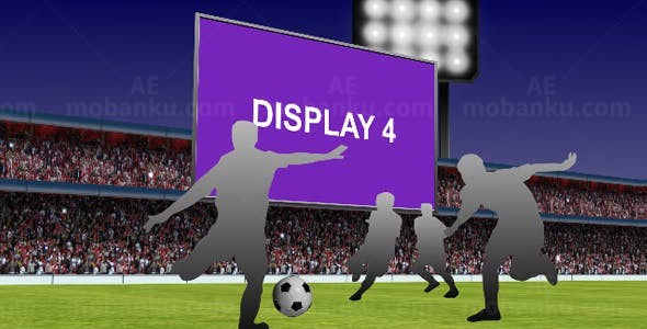 三维效果球员剪影定格效果AE模板