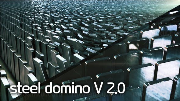 震撼钢铁多米诺LOGO演绎AE模板