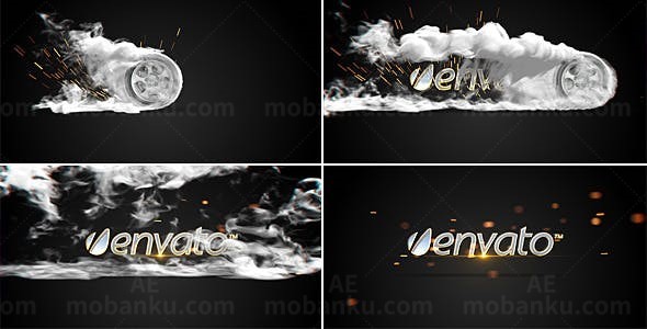 漂移的烟雾LOGO演绎AE模板