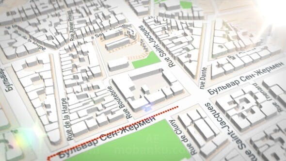 谷歌三维地图定位广告AE模板