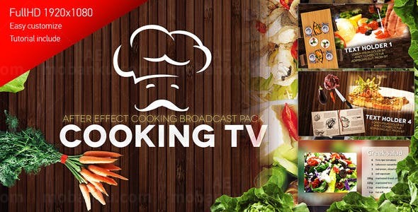 烹饪美食电视节目包装AE模板