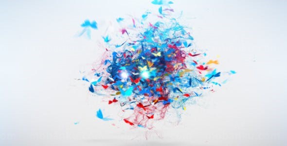 五彩缤纷的蝴蝶动画LOGO演绎AE模板