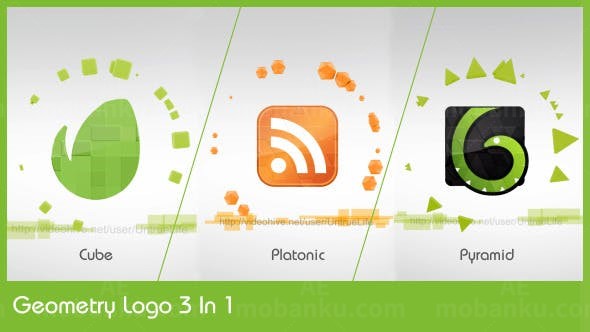 几何形状动画变换LOGO展示演绎AE模板