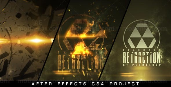 漂浮的太空碎片能源LOGO展示演绎AE模板