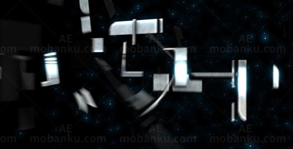 字母三维动态转换揭示标志AE模板