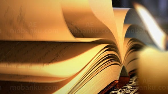 魔法书快速翻页LOGO展示演绎AE模板