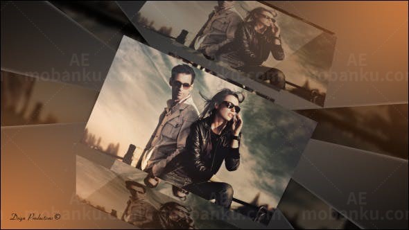 旋转的空间图片展示AE模板