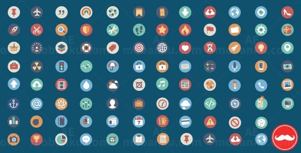 90个APP应用图标动画AE模板