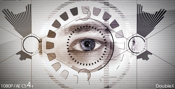 科技感数字眼LOGO标志展示演绎AE模板