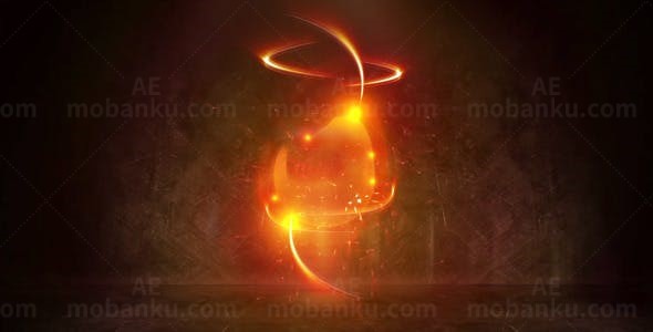 电脉冲发光LOGO标志展示演绎AE模板