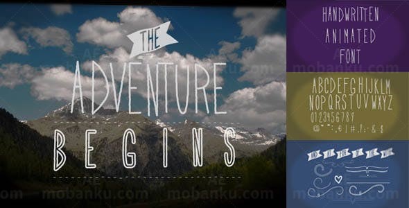 手写字动画幻灯片AE模板