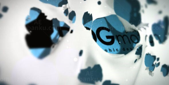 撕布LOGO标志展示演绎AE模板