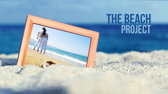 夏日海滩图片展示AE模板
