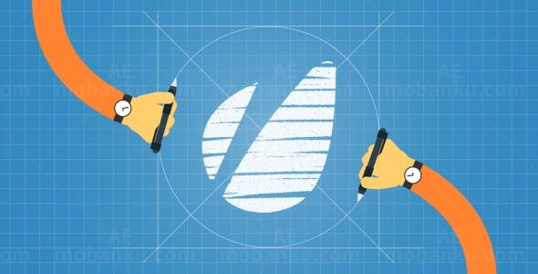 手绘LOGO标志展示演绎AE模板