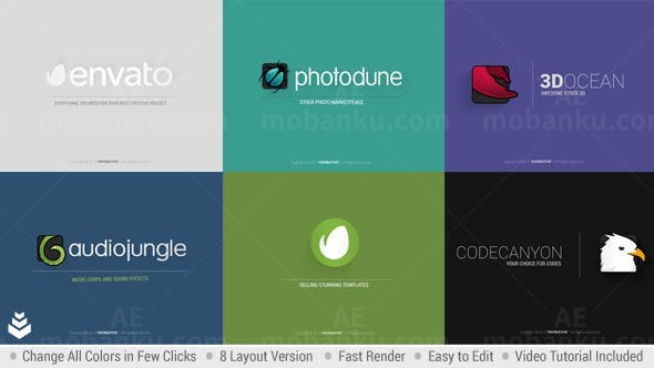 简单优雅的LOGO展示演绎AE模板