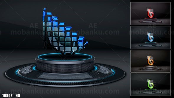 舞台上LOGO标志展示AE模板