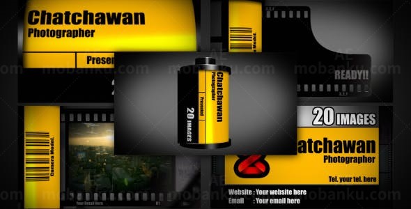 电影胶片幻灯片AE模板