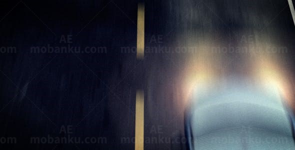 公路拖车经过展示文字标题AE模板